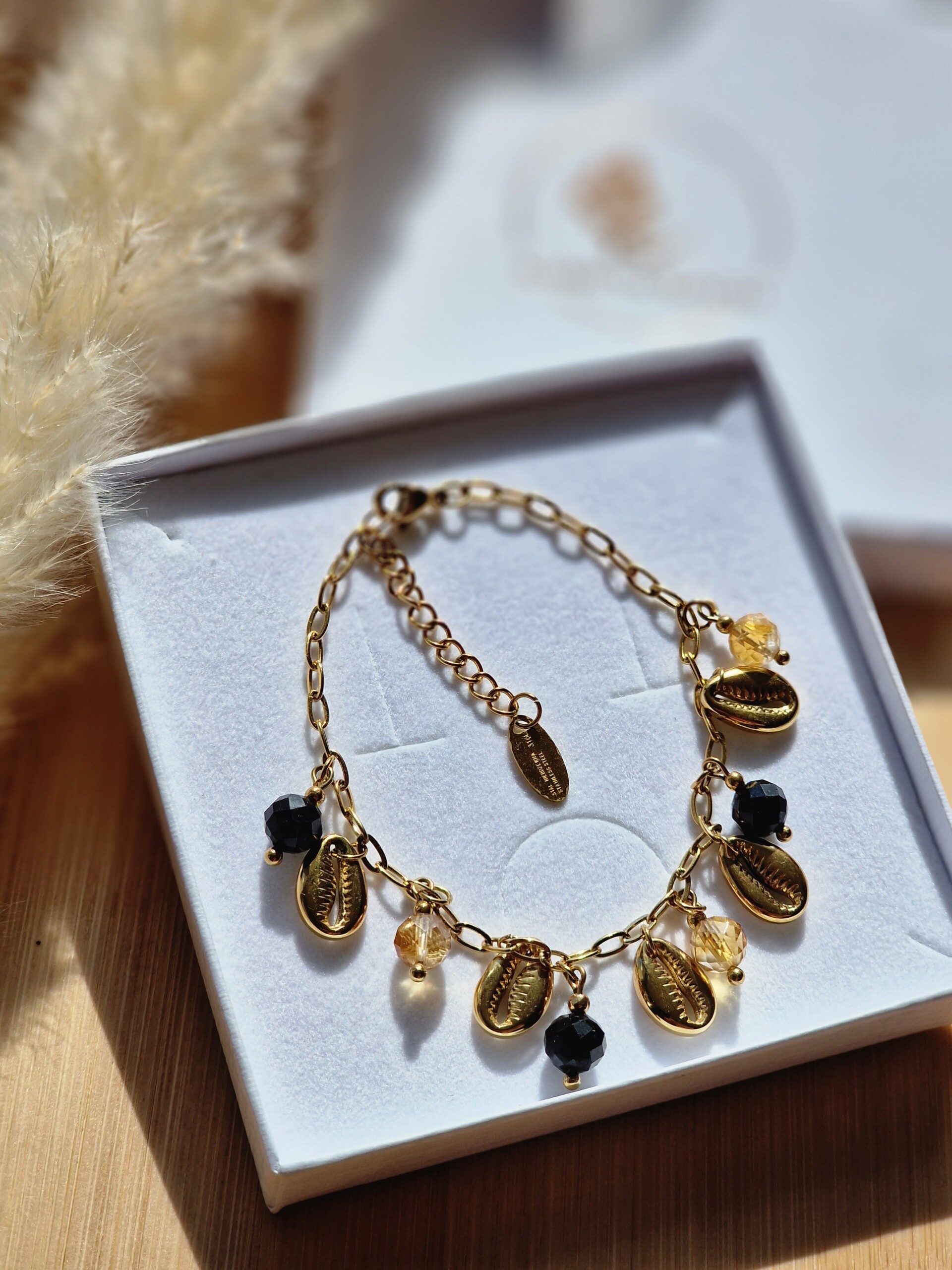 Bransoletka muszelki, Turmalin, Cytryn