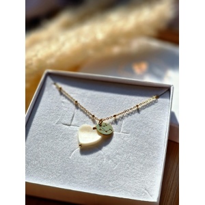 Naszyjnik Masa perłowa serce ze znakiem zodiaku konstelacja Strefa okazji