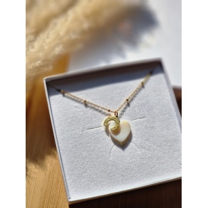 Naszyjnik Masa perłowa serce z podkową Strefa okazji