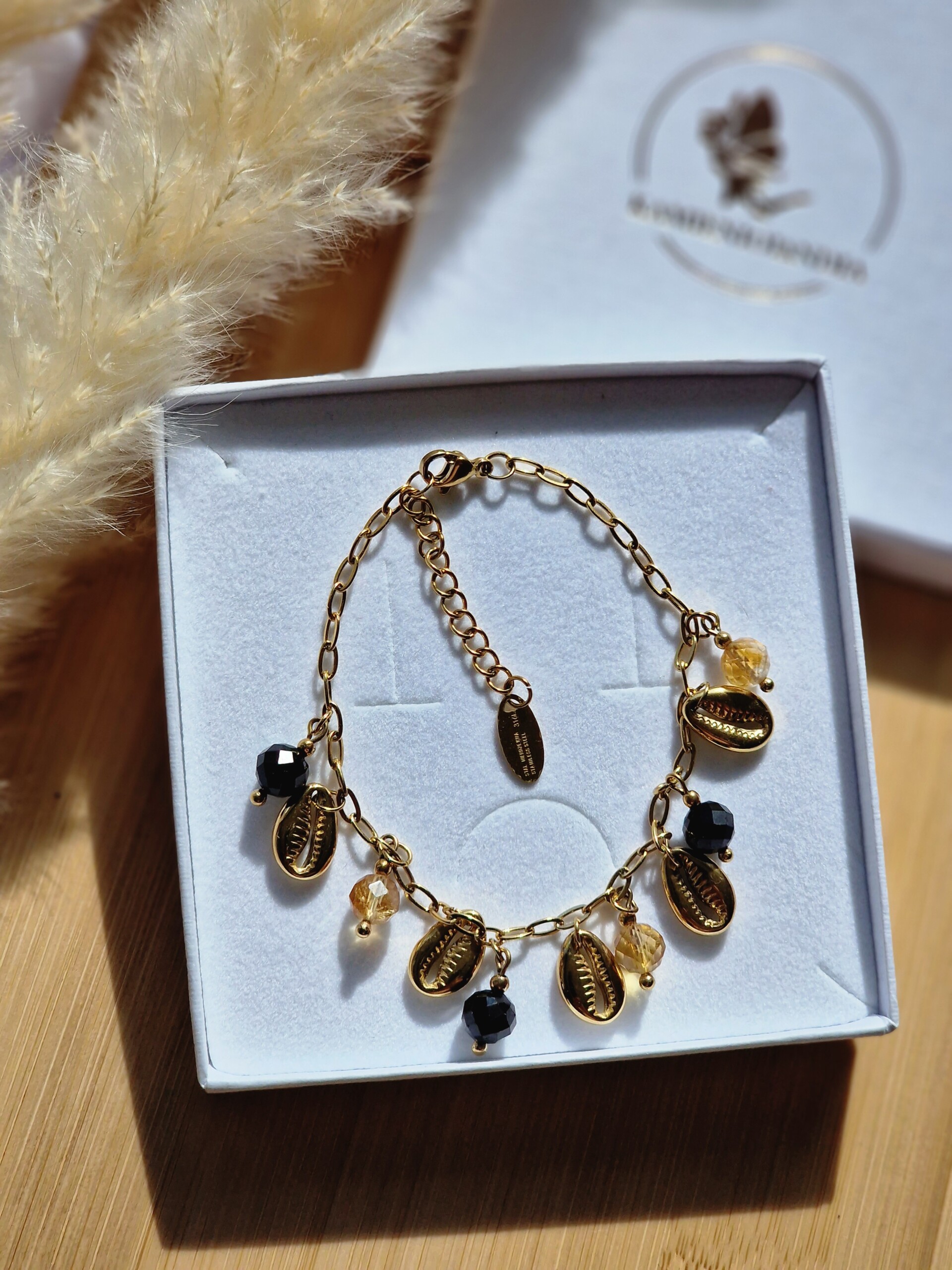 Bransoletka muszelki, Turmalin, Cytryn - obrazek 2