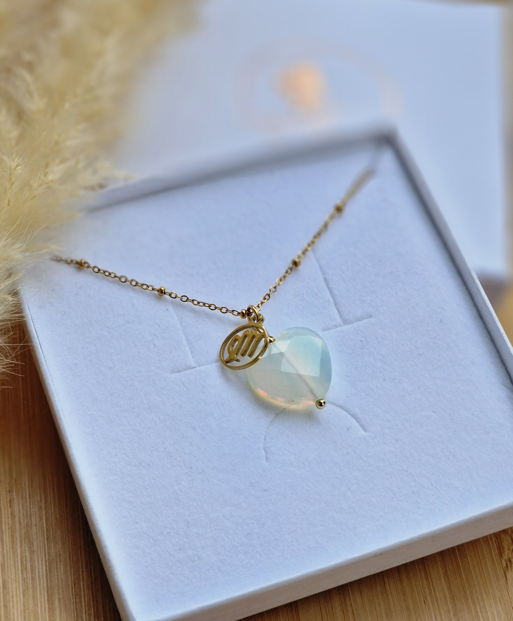 Naszyjnik Opal serce ze znakiem zodiaku - obrazek 5