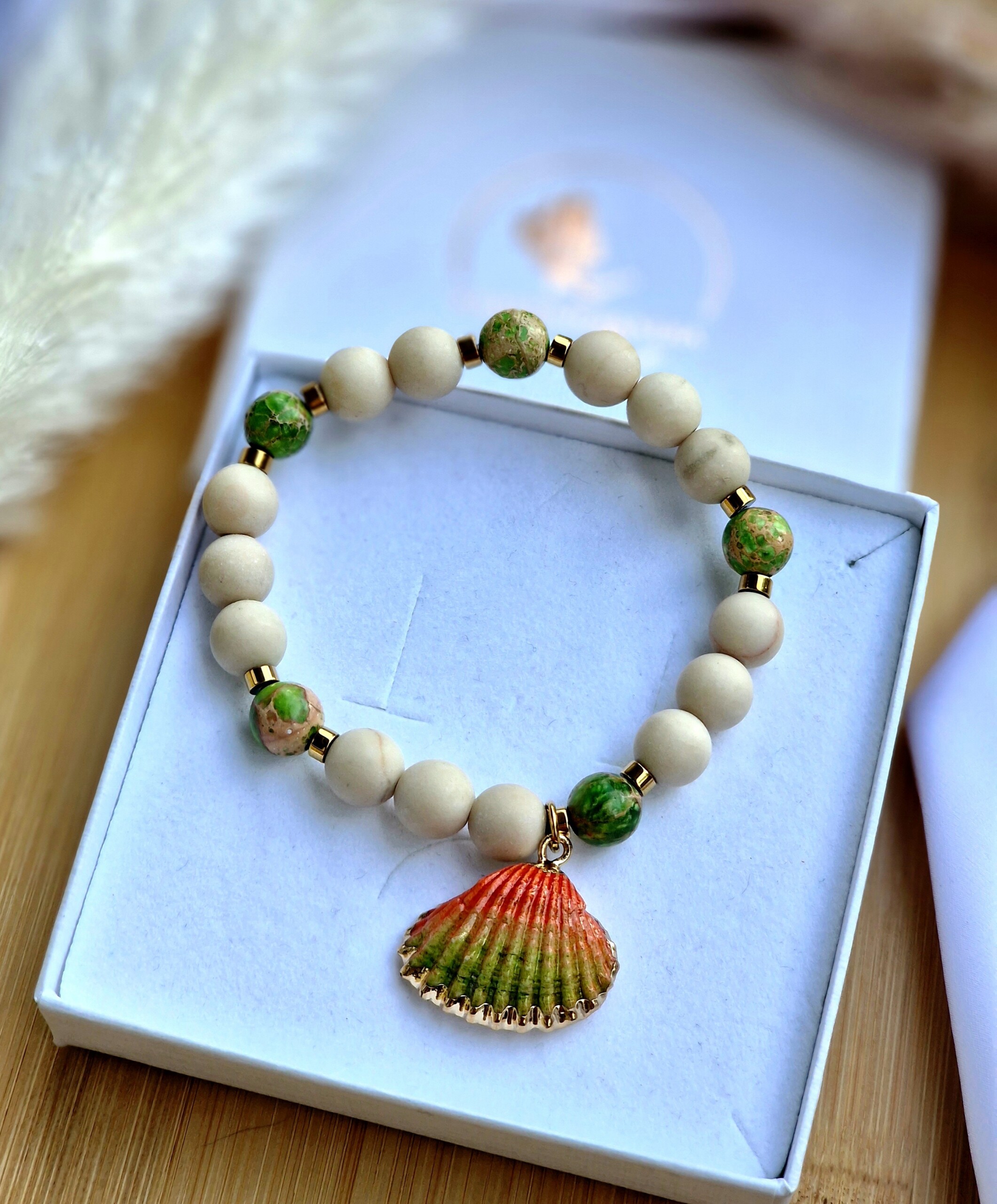 Bransoletka Jaspis Cesarski, Kamień rzeczny, Hematyt