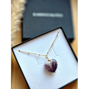 Naszyjnik Ametyst Chevron serce Strefa okazji