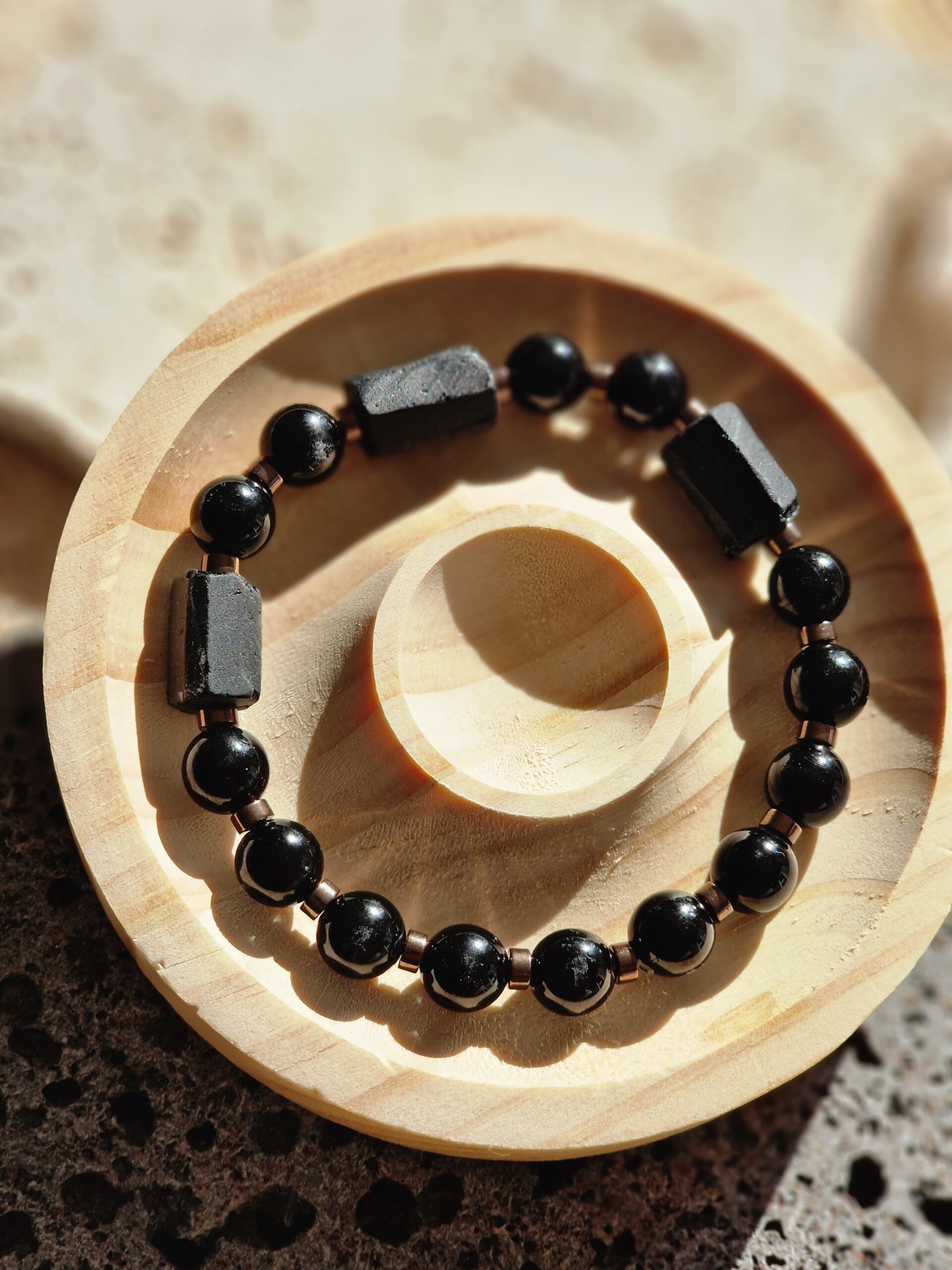 Bransoletka męska Turmalin, Hematyt - obrazek 2