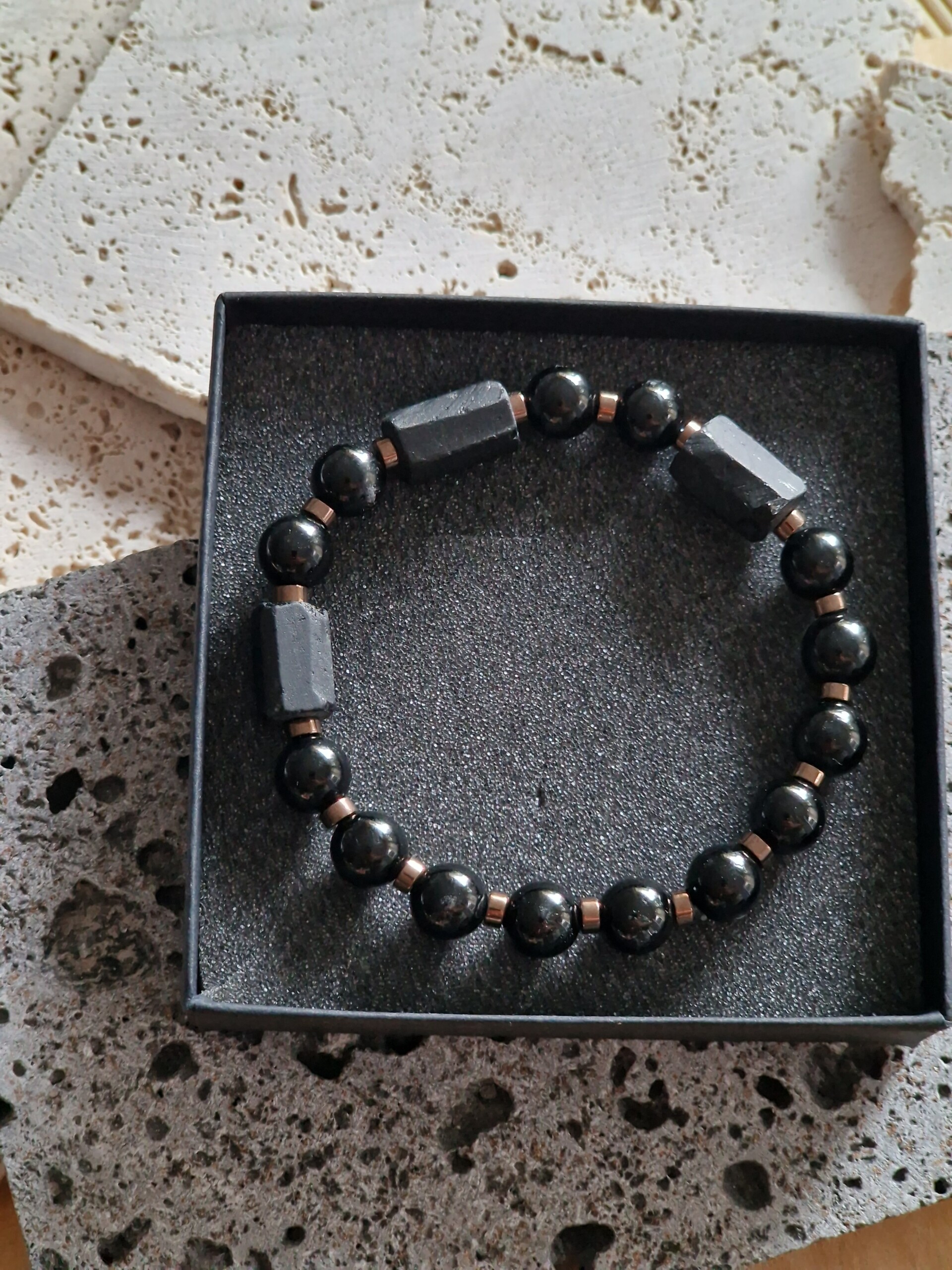 Bransoletka męska Turmalin, Hematyt - obrazek 3