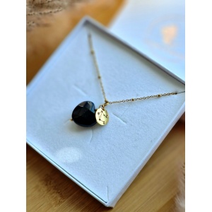 Naszyjnik Onyks serce ze znakiem zodiaku konstelacja