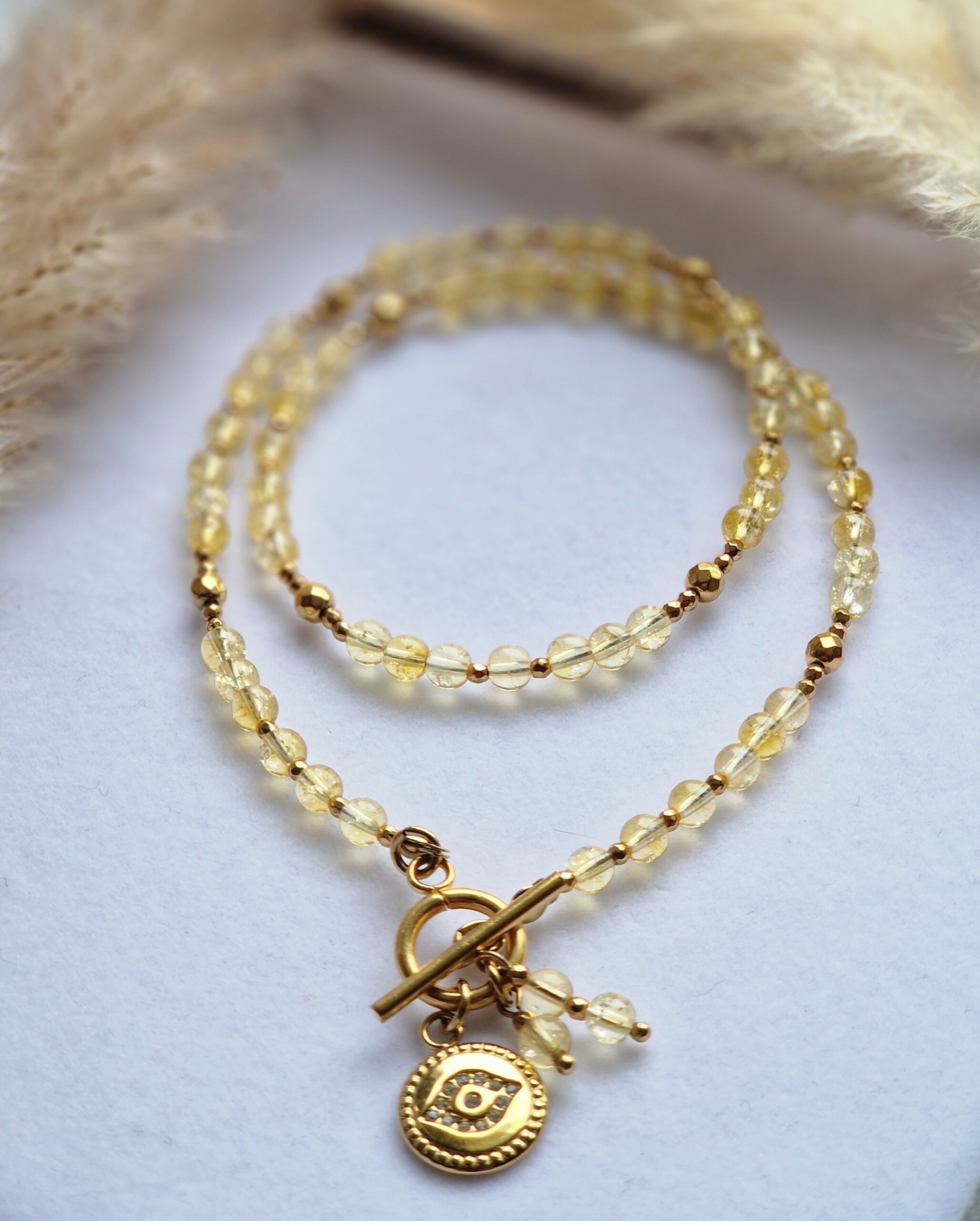 Naszyjnik Cytryn Hematyt