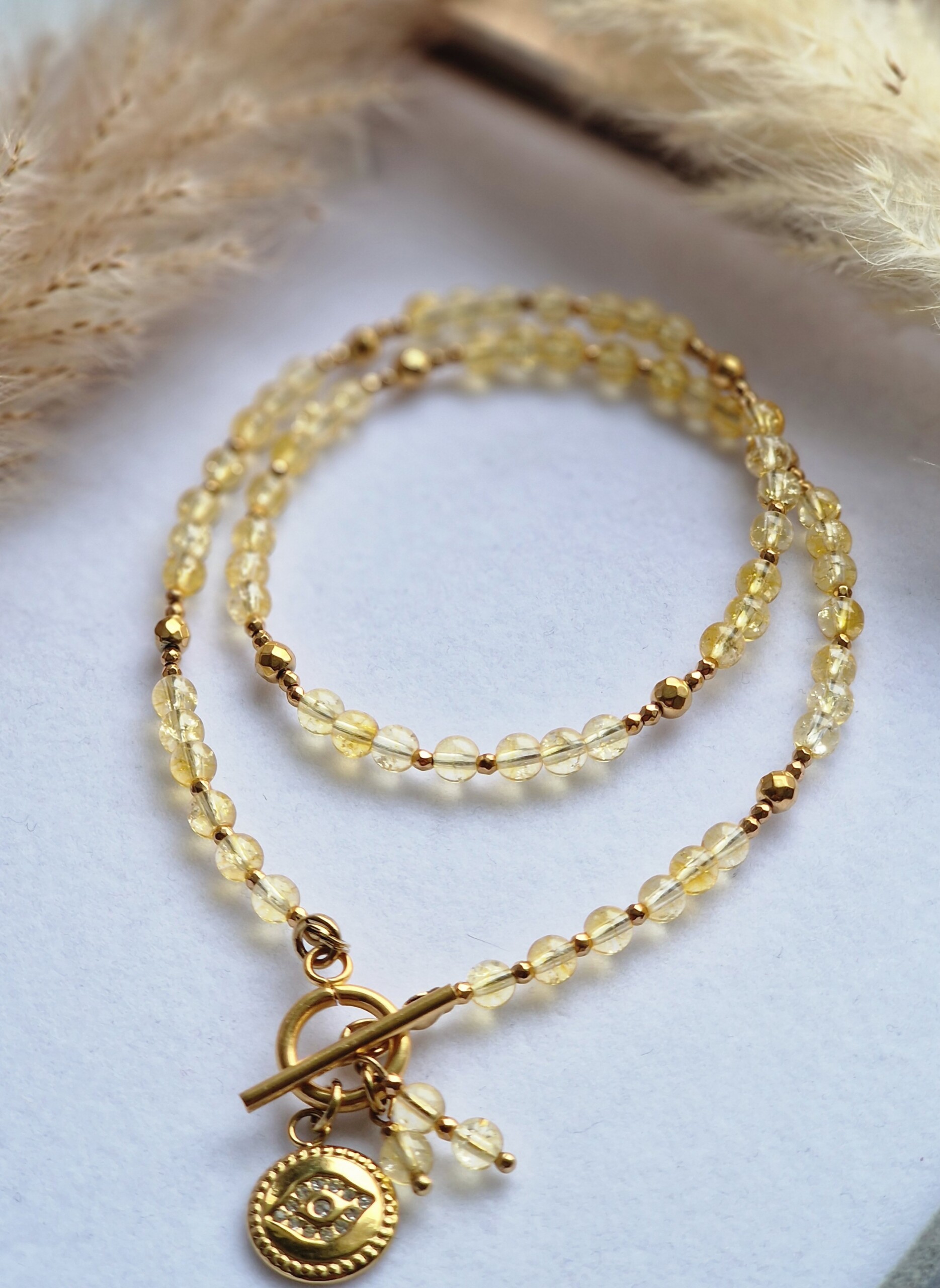 Naszyjnik Cytryn Hematyt