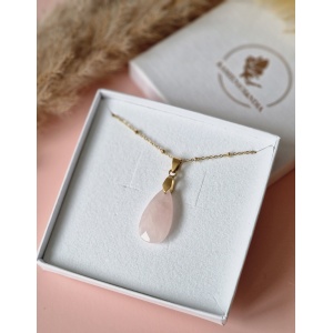 Naszyjnik Kwarc różowy łezka