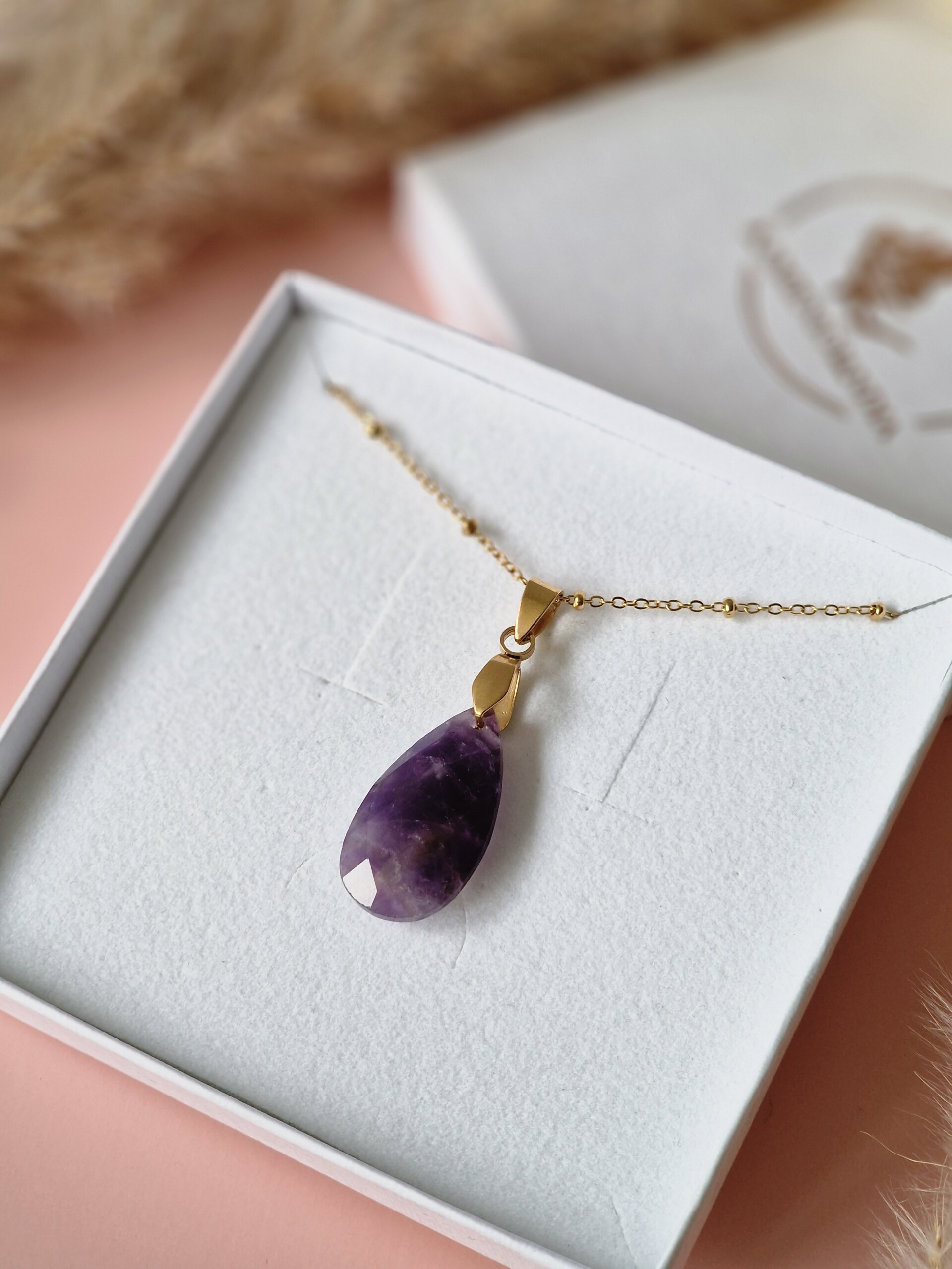Naszyjnik Ametyst łezka