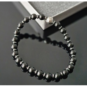 Bransoletka męska Turmalin, Hematyt soccer