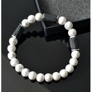 Bransoletka męska Turmalin, Howlit , Hematyt