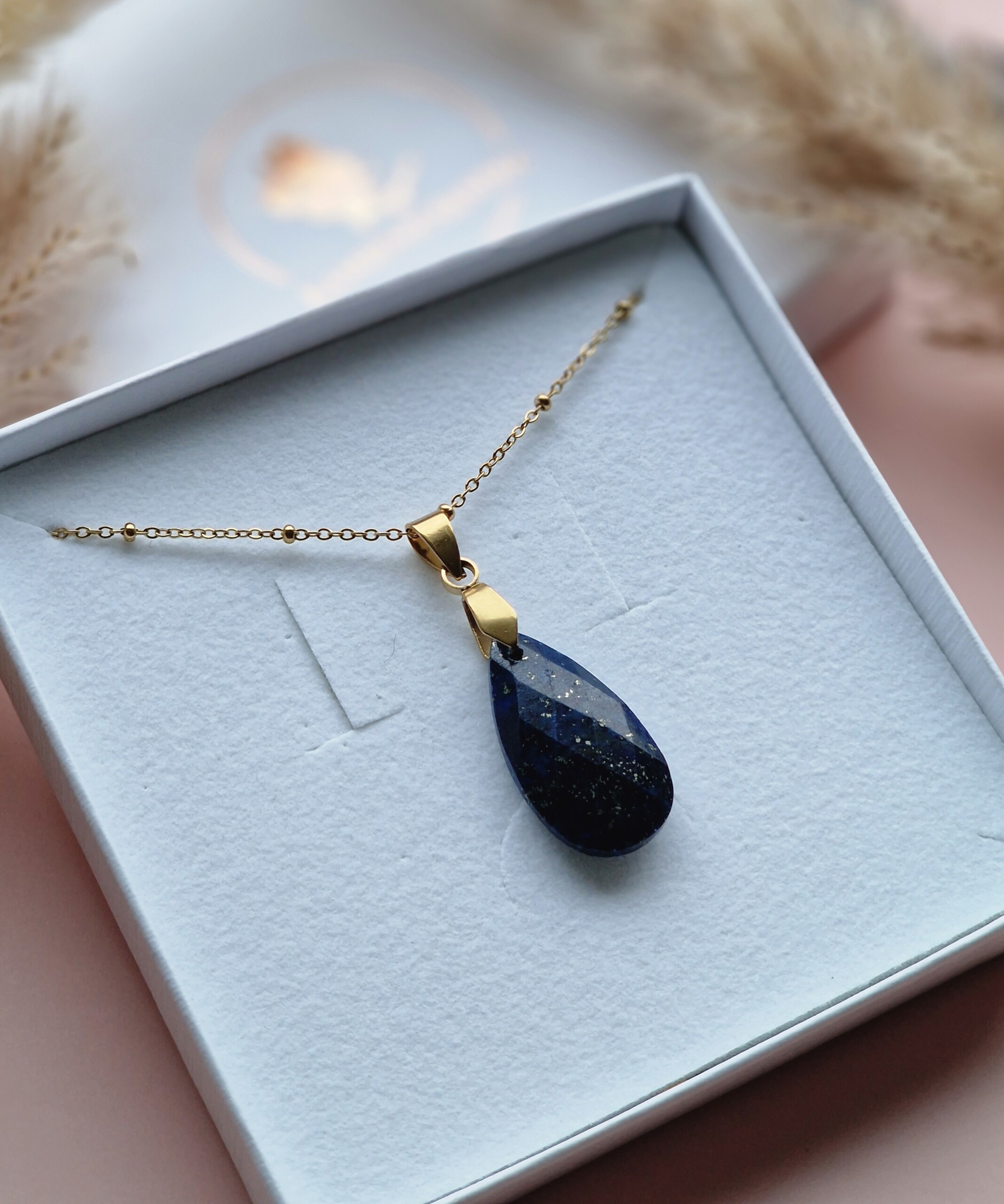 Naszyjnik Lapis Lazuli łezka