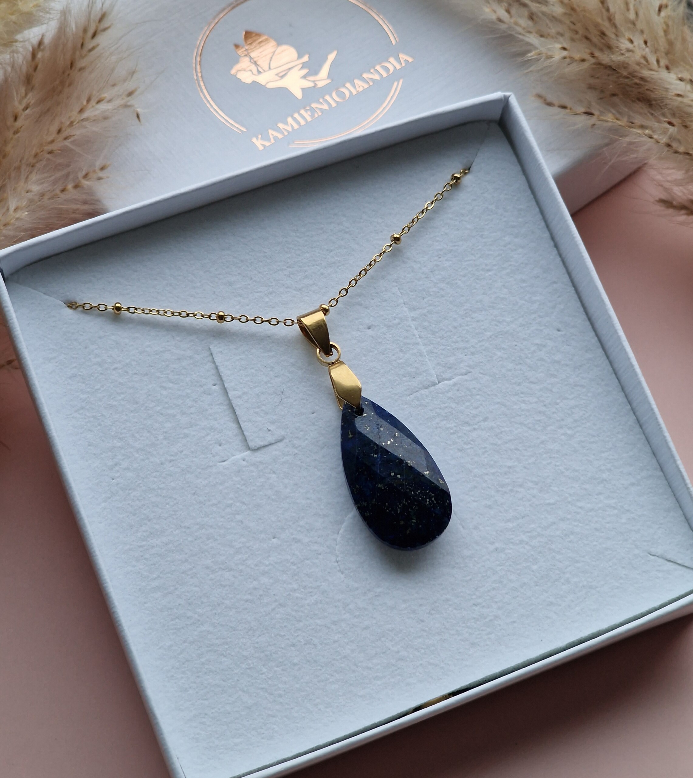 Naszyjnik Lapis Lazuli łezka