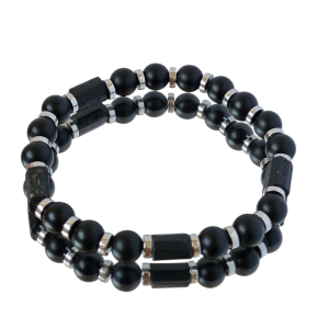 Bransoletka męska Turmalin, Lawa wulkaniczna, Hematyt
