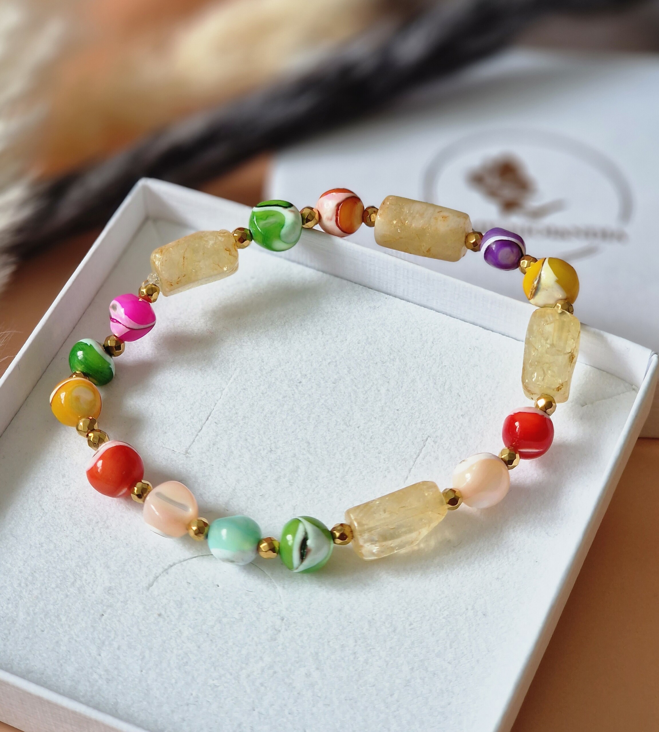 Bransoletka Masa perłowa, Cytryn, Hematyt