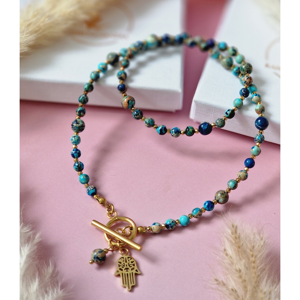 Naszyjnik Turkusy z osadami morskimi, Hematyt