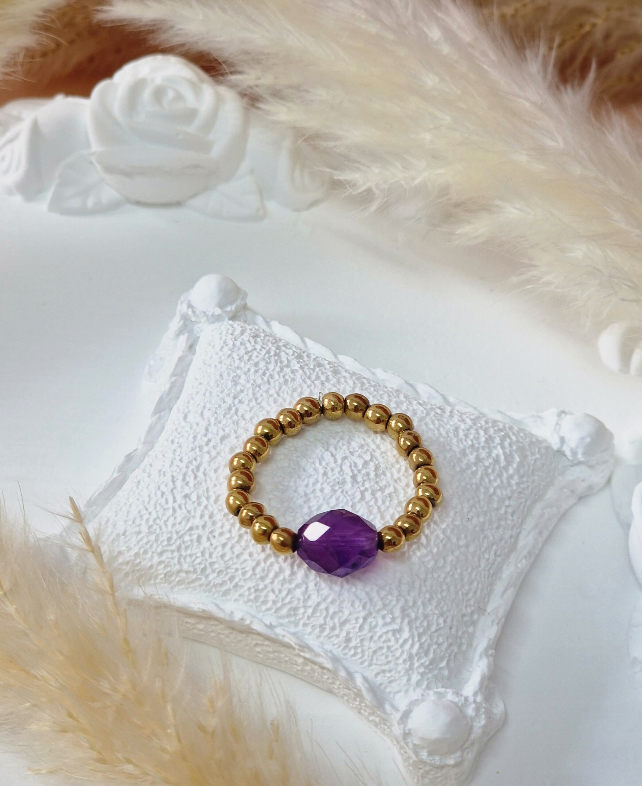 Pierścionek Ametyst, Hematyt