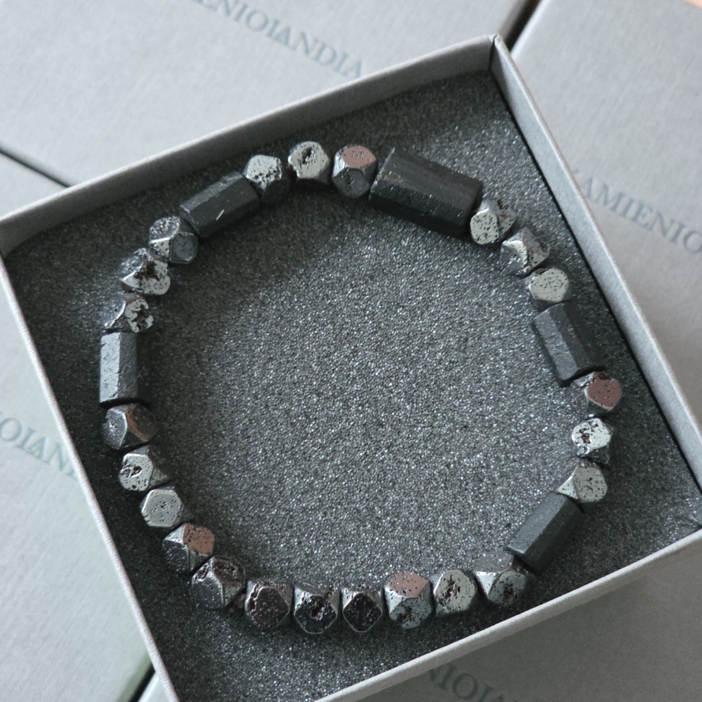 Bransoletka męska Turmalin, Hematyt