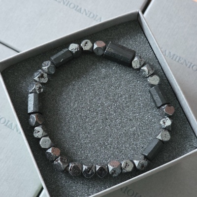Bransoletka męska Turmalin, Hematyt