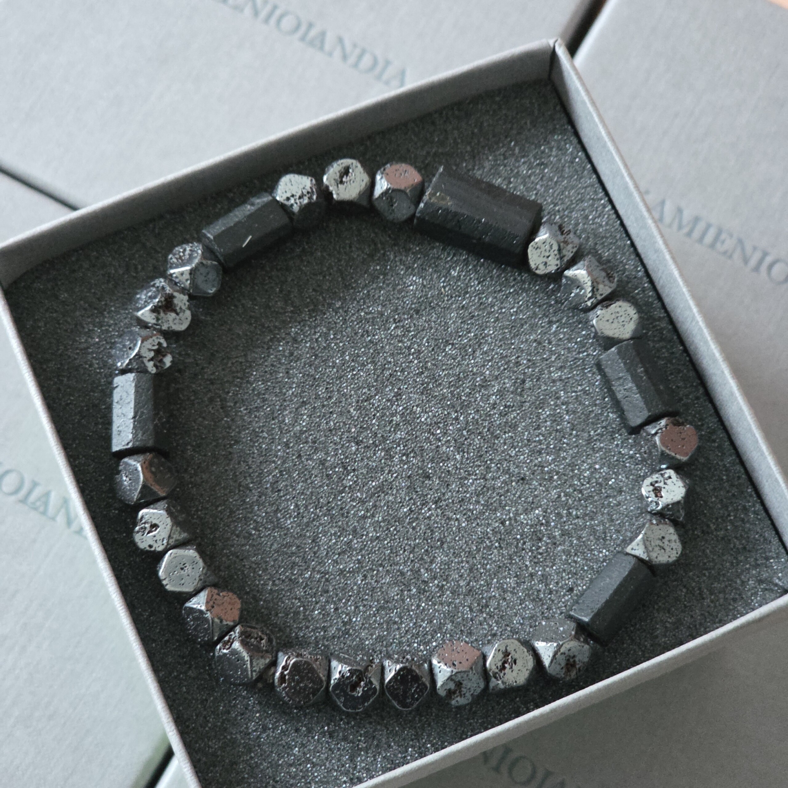 Bransoletka męska Turmalin, Hematyt