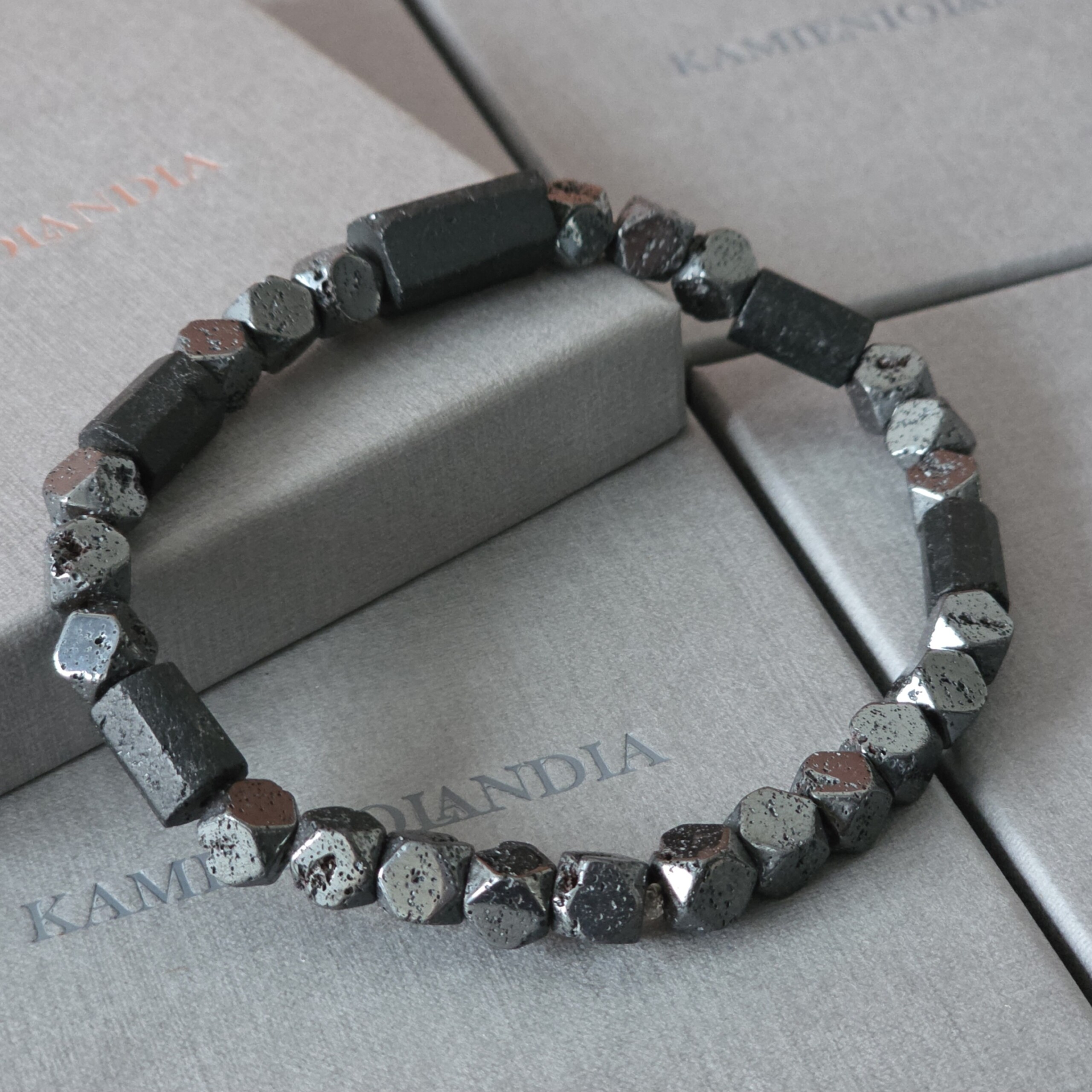 Bransoletka męska Turmalin, Hematyt